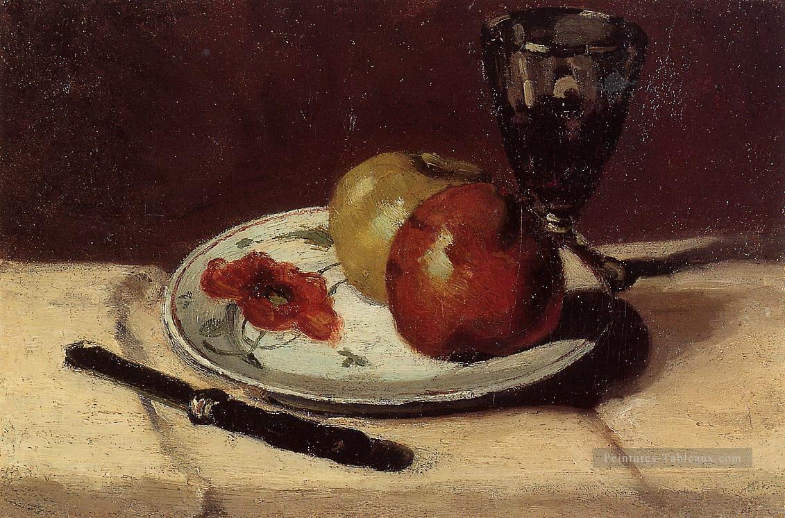 Pommes Nature morte et verre Paul Cézanne Peintures à l'huile